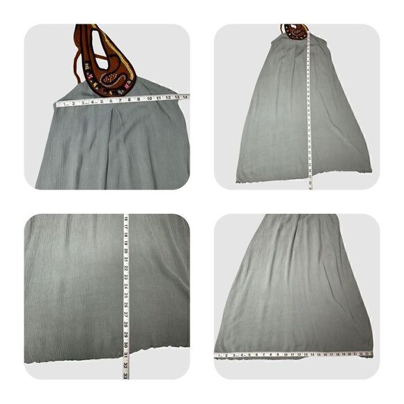 INDO MARIO Beaded Green Gauze Muni Dress Small - Picture 6 of 15